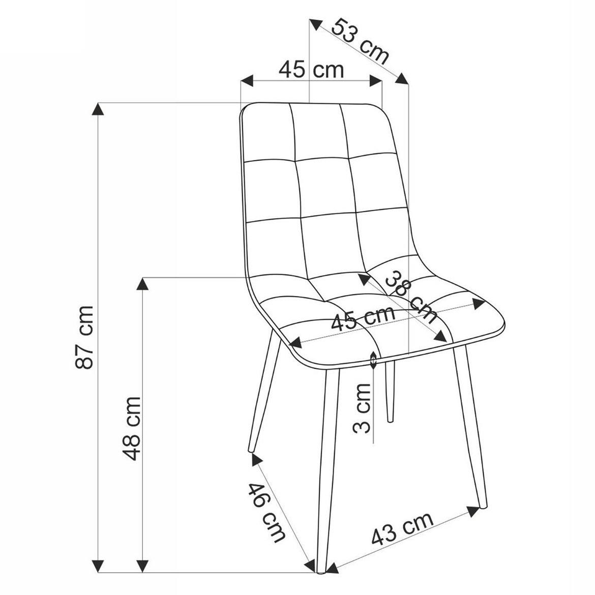 K547 stolica 45x53x87 cm crna