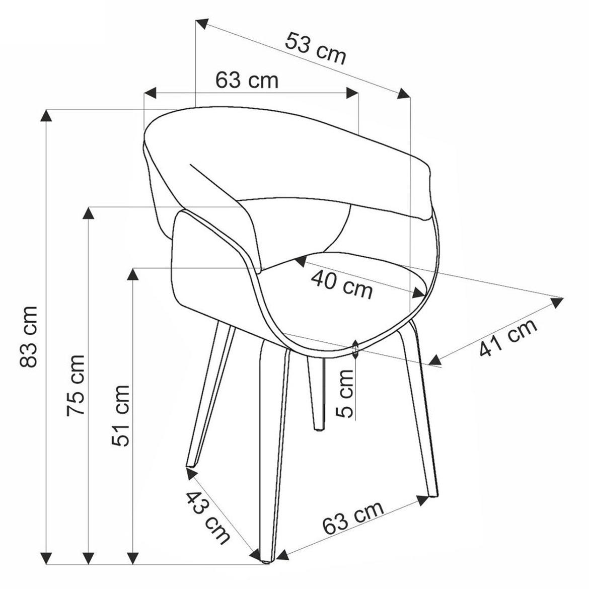 K545 stolica 63x53x83 cm siva/orah