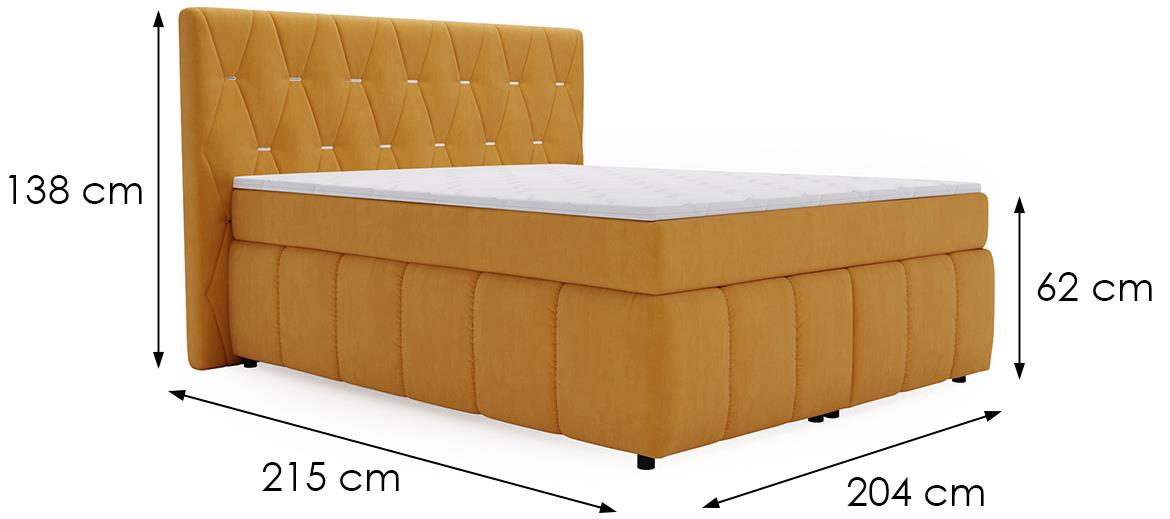 Rosa Salvador 10 boxspring krevet 204x215x138 cm narandžasti