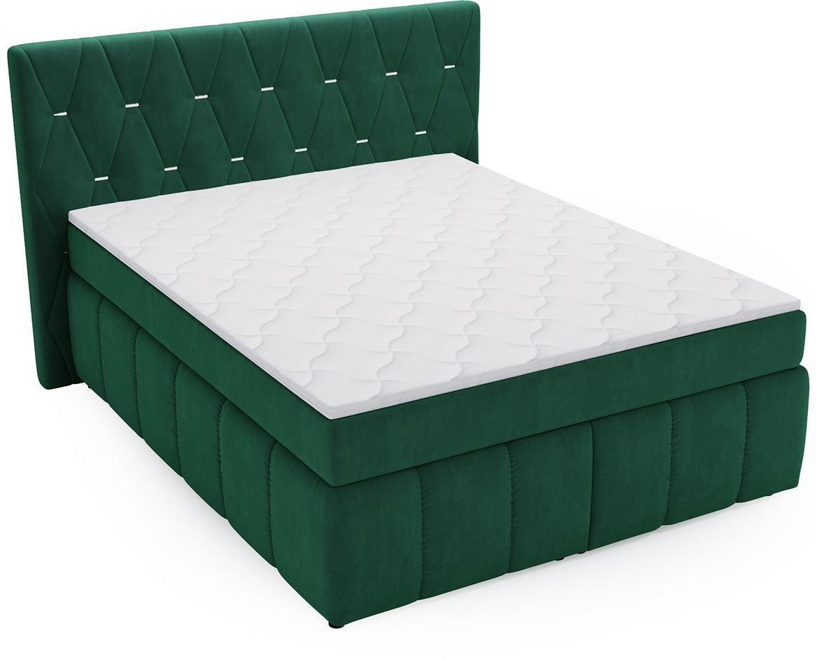 Rosa Salvador 07 boxspring krevet 204x215x138 cm zeleni