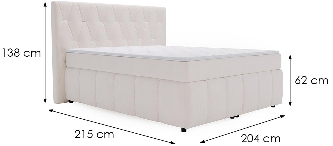 Rosa Salvador 02 boxspring krevet 204x215x138 cm narandžasti