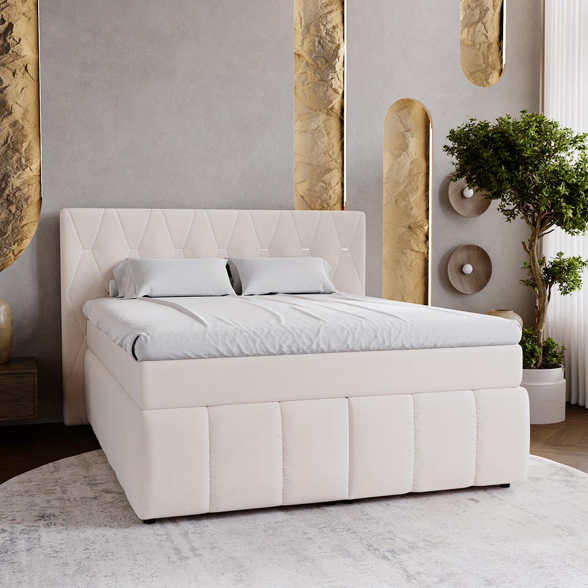 Rosa Salvador 02 boxspring krevet 164x215x138 cm bež