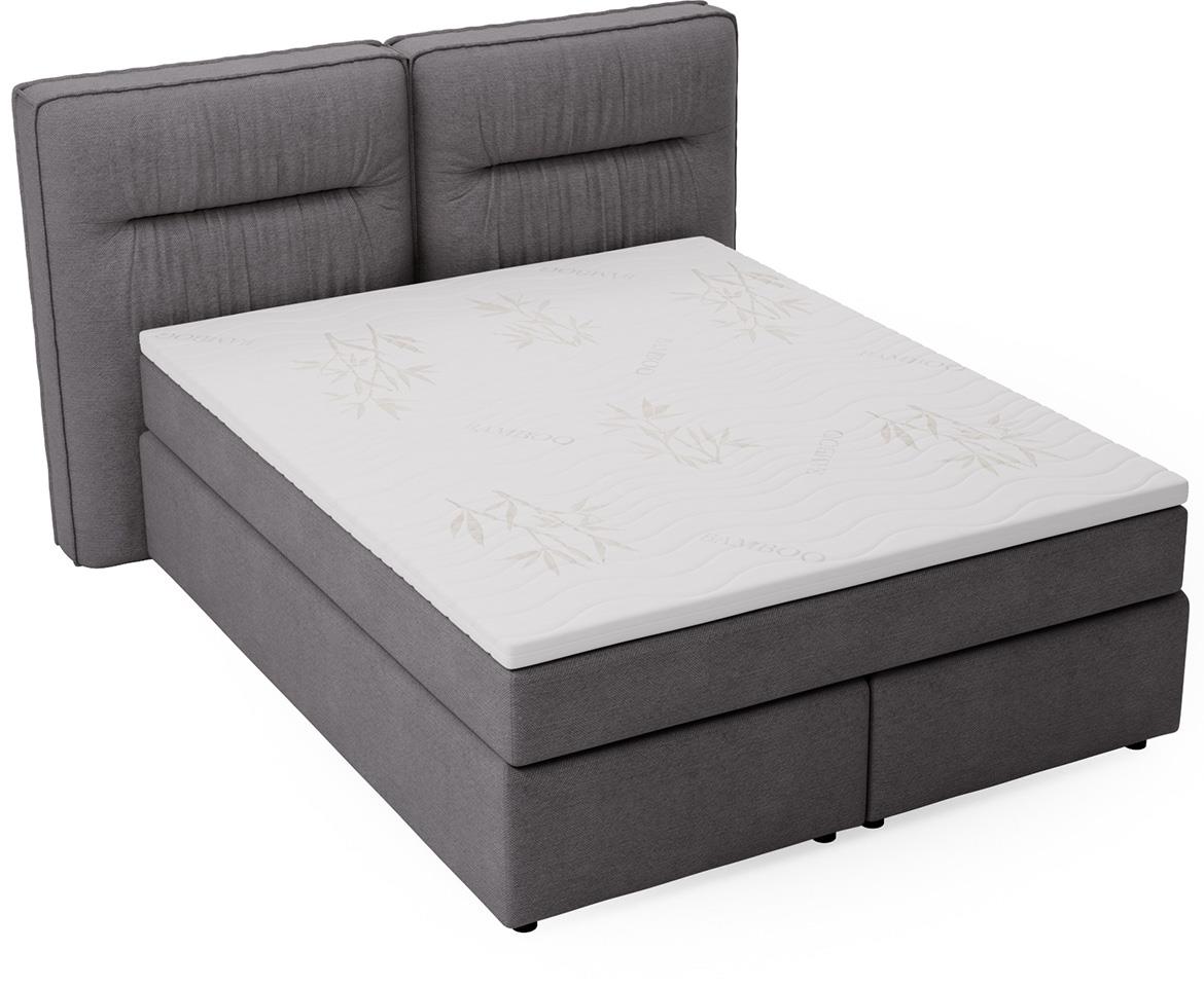 Lisbon Glow 19 boxspring krevet 205x218x128 cm sivi