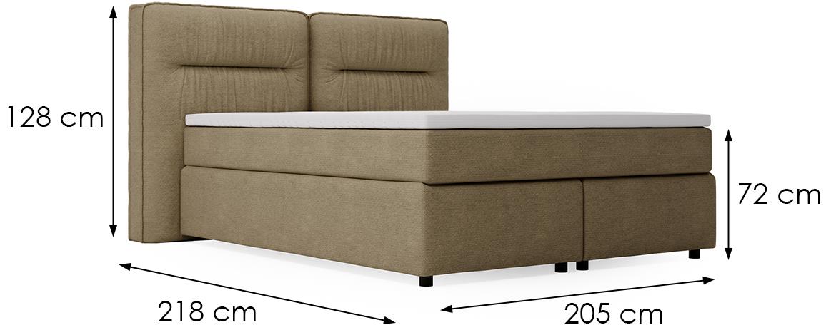 Lisbon Glow 8 boxspring krevet 205x218x128 cm sivi