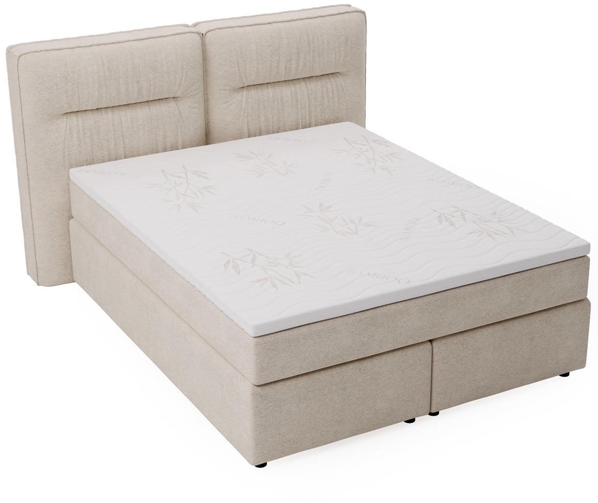 Lisbon Glow 3 boxspring krevet 205x218x128 cm sivi