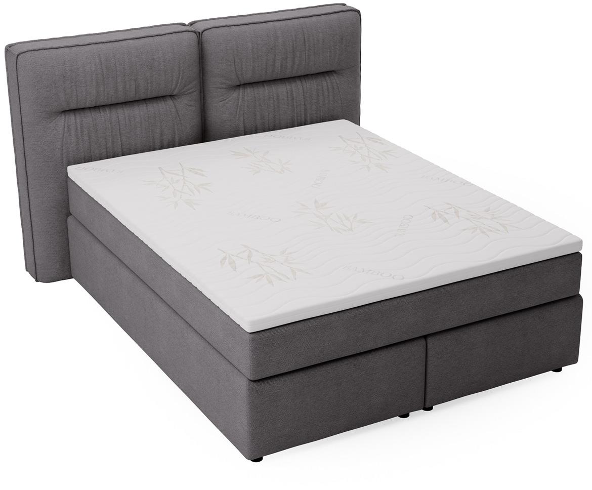 Lisbon Glow 19 boxspring krevet 185x218x128 cm sivi