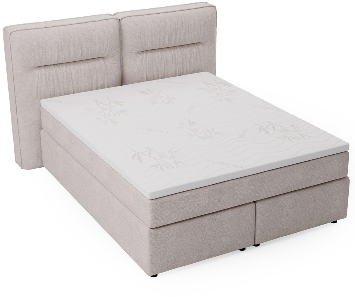 Lisbon Glow 14 boxspring krevet 185x218x128 cm sivi