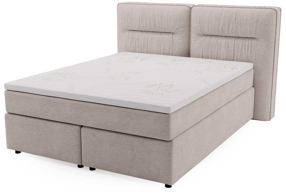 Lisbon Glow 14 boxspring krevet 185x218x128 cm sivi