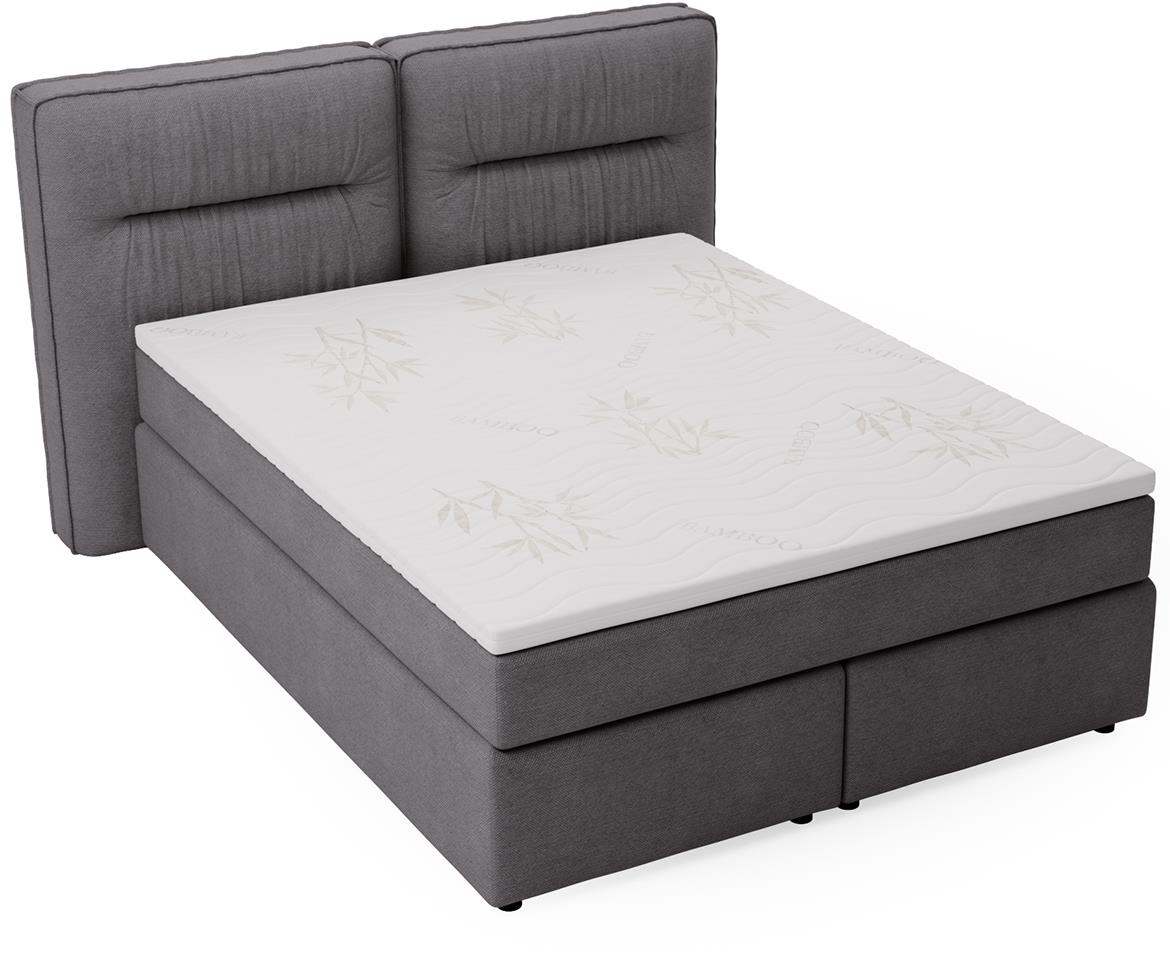 Lisbon Glow 19 boxspring krevet 165x218x128 cm sivi