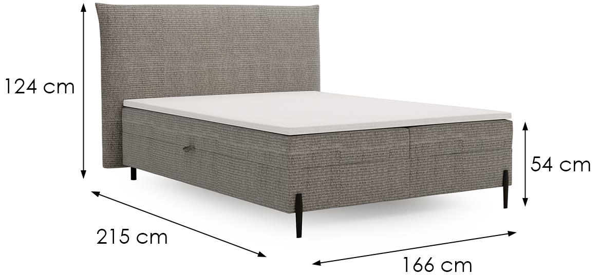 Foxy Over the Horizon 90 boxspring krevet 166x215x124 cm sivi