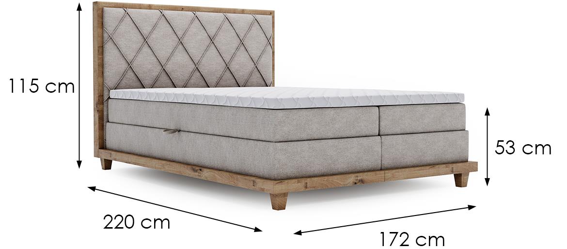 Boston Legacy 20 boxspring krevet 192x220x115 cm sivi