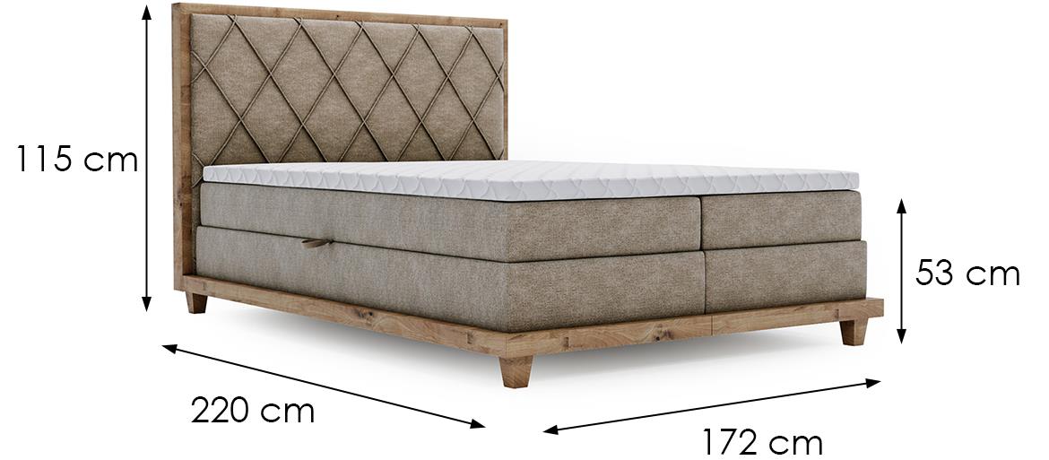 Boston Legacy 03 boxspring krevet 192x220x115 cm braon