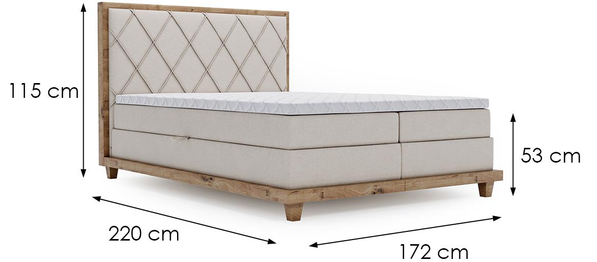 Boston Legacy 01 boxspring krevet 192x220x115 cm bež