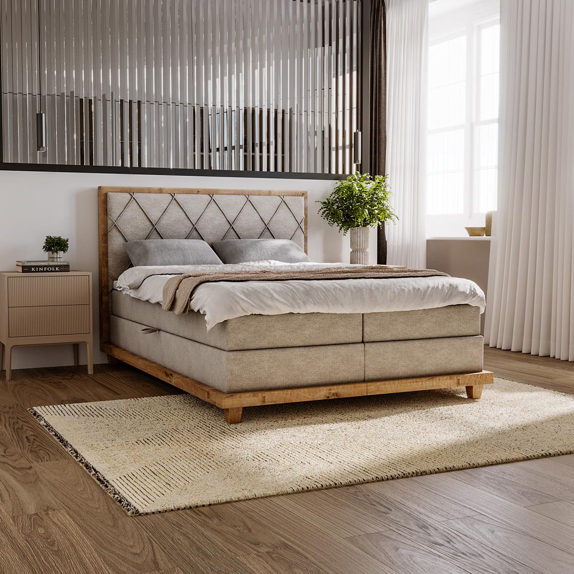 Boston Legacy 20 boxspring krevet 152x220x115 cm sivi