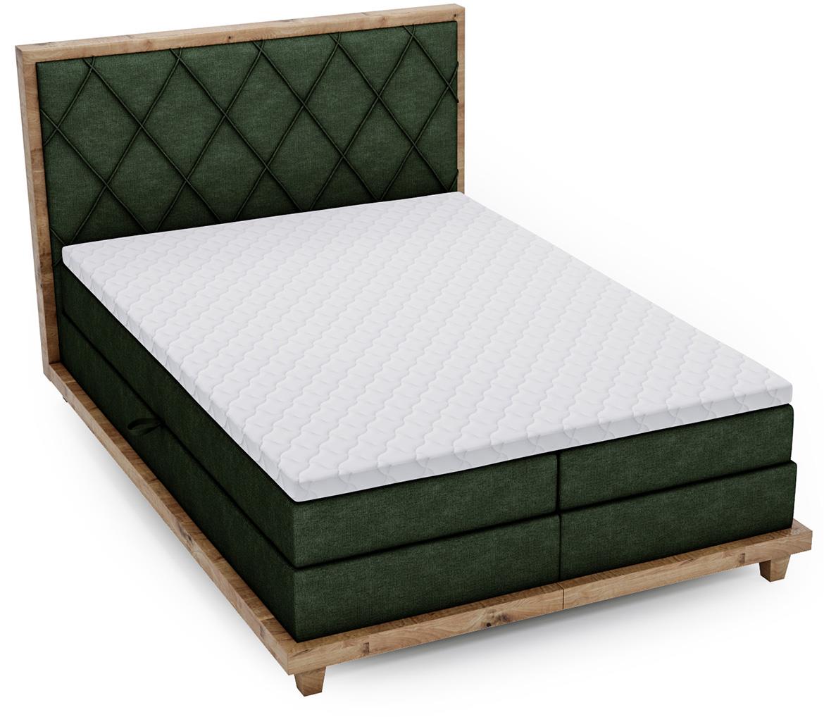 Boston Legacy 09 boxspring krevet 152x220x115 cm zeleni