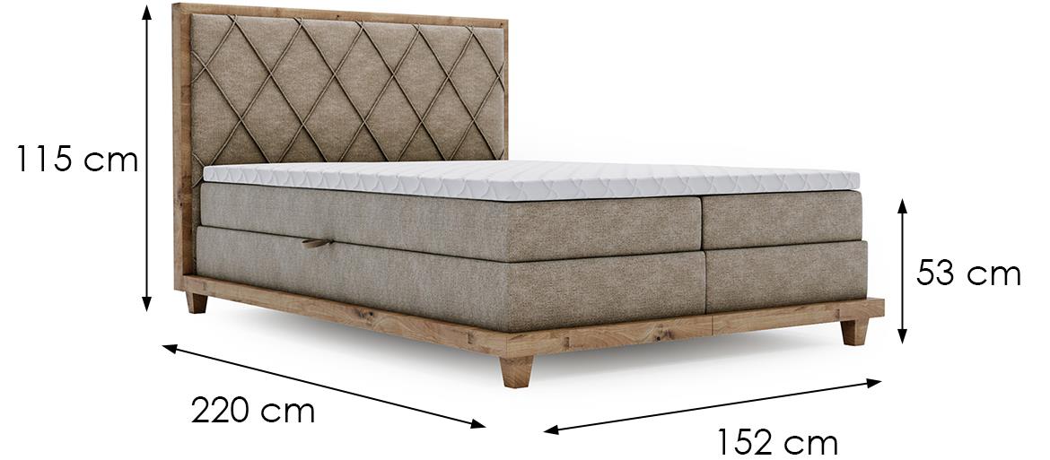 Boston Legacy 03 boxspring krevet 152x220x115 cm braon