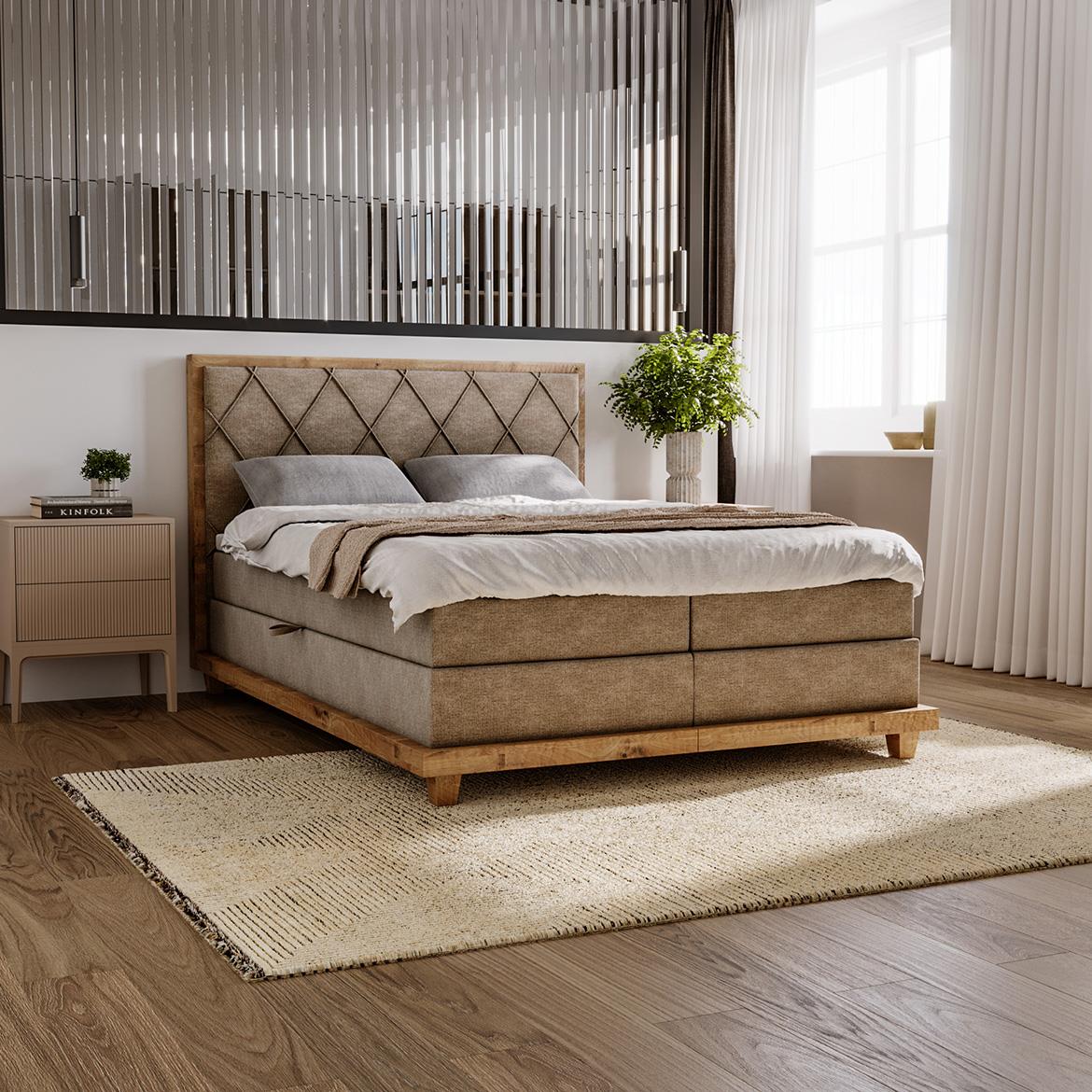 Boston Legacy 03 boxspring krevet 152x220x115 cm braon