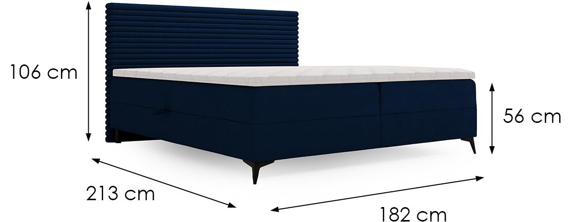 Point Vito 86/Lapit 86 boxspring krevet 182x213x106 cm plavi