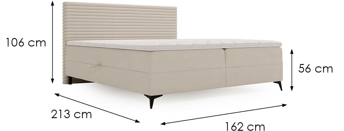 Point Vito 23/Lapit 23 boxspring krevet 162x213x106 cm bež