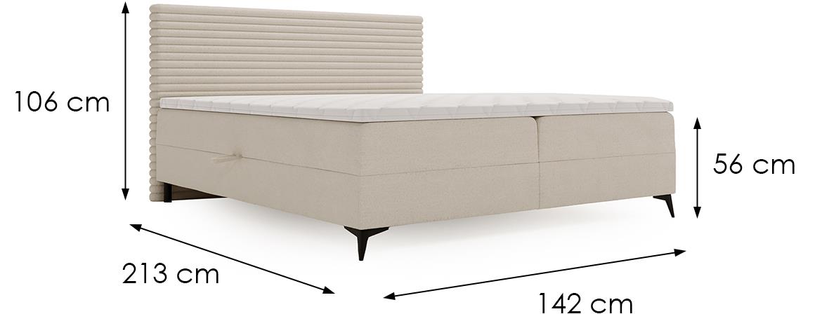 Point Vito 23/Lapit 23 boxspring krevet 142x213x106 cm bež