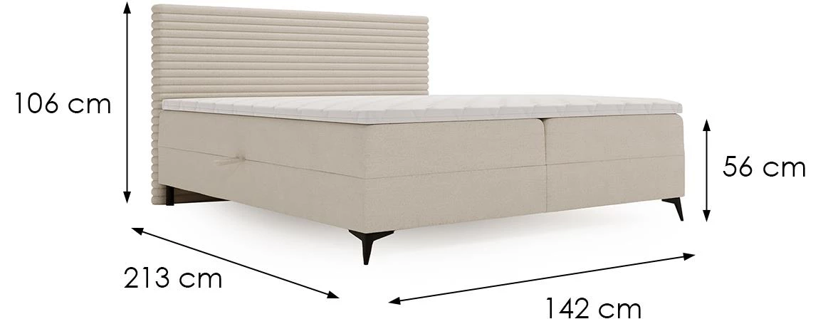 Point Vito 23/Lapit 23 boxspring krevet 142x213x106 cm bež