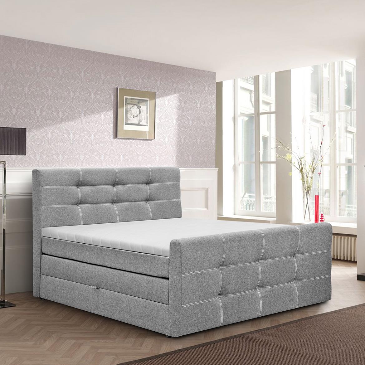 Bling II Inari 91 boxspring krevet 184x222x127 cm sivi