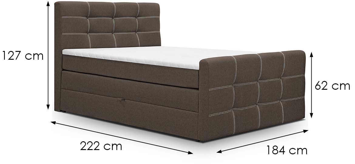 Bling II Inari 28 boxspring krevet 184x222x127 cm braon