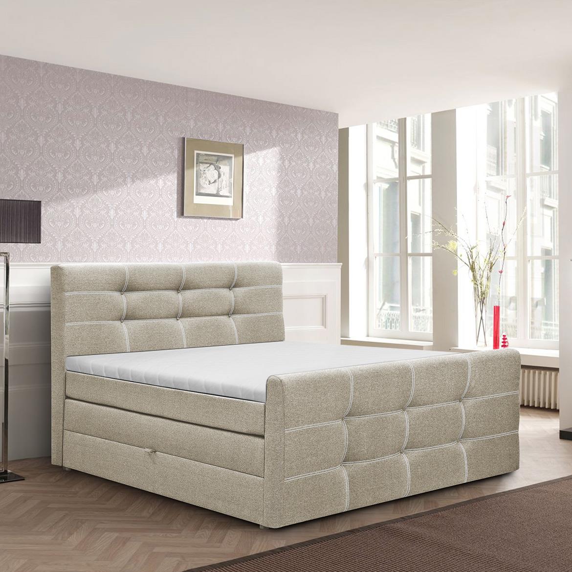 Bling II Inari 22 boxspring krevet 184x222x127 cm bež