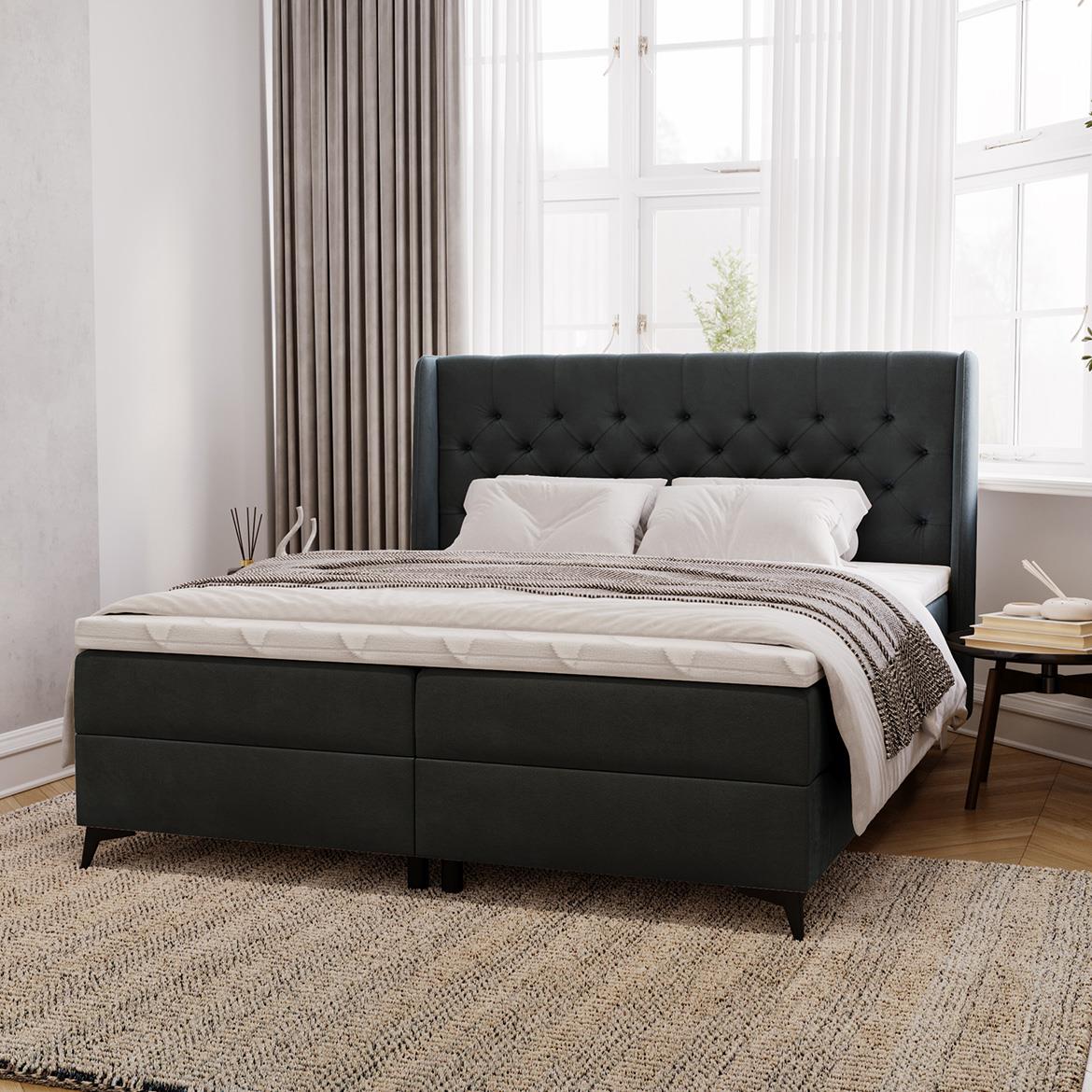 Zara Vega 99 boxspring krevet 192x213x118 cm crni