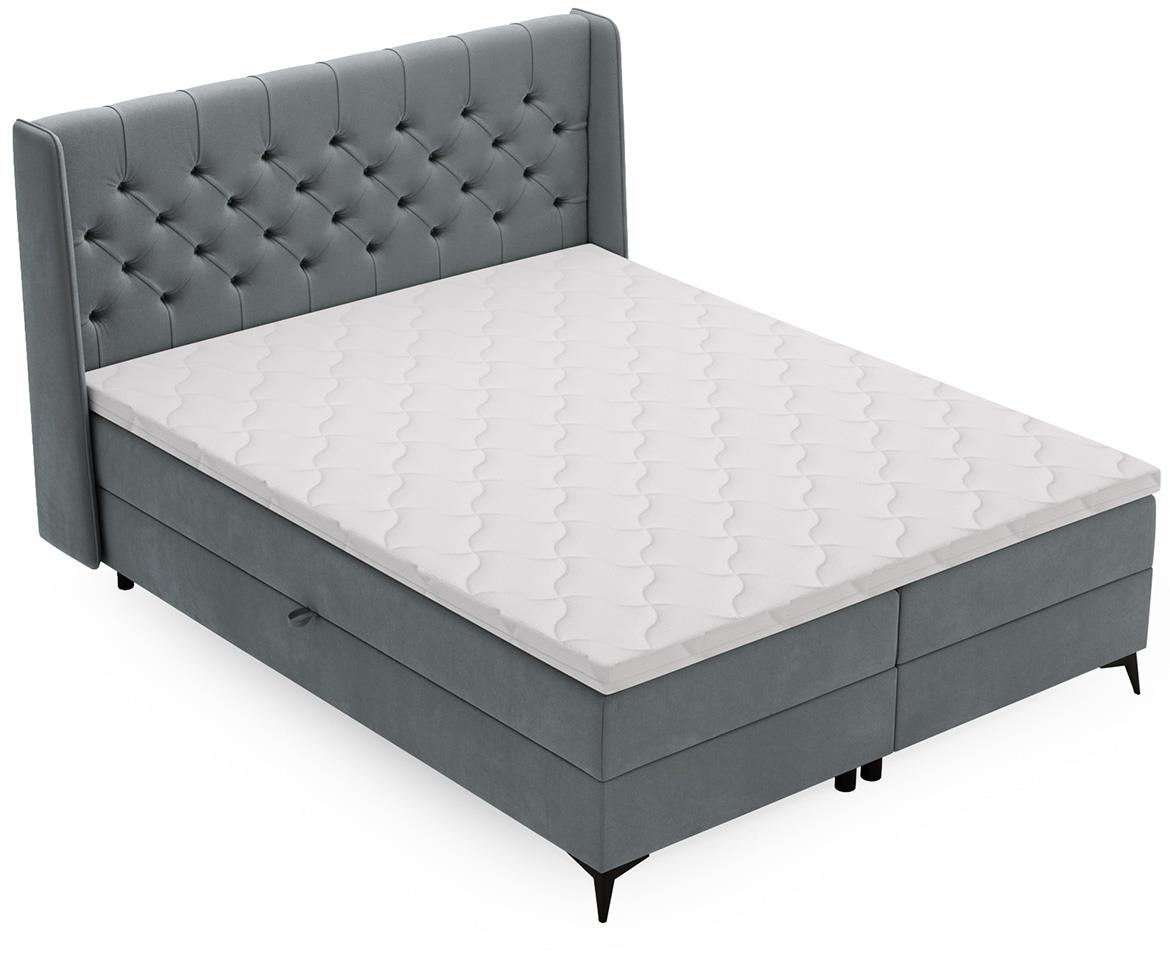 Zara Vega 83 boxspring krevet 192x213x118 cm sivi