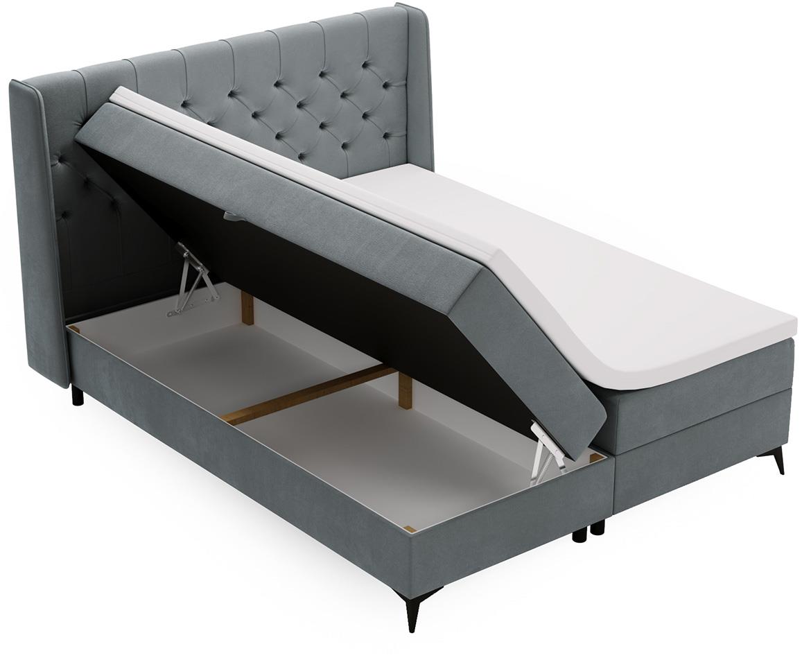 Zara Vega 83 boxspring krevet 192x213x118 cm sivi