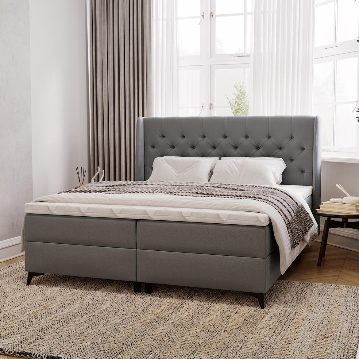 Zara Vega 83 boxspring krevet 192x213x118 cm sivi