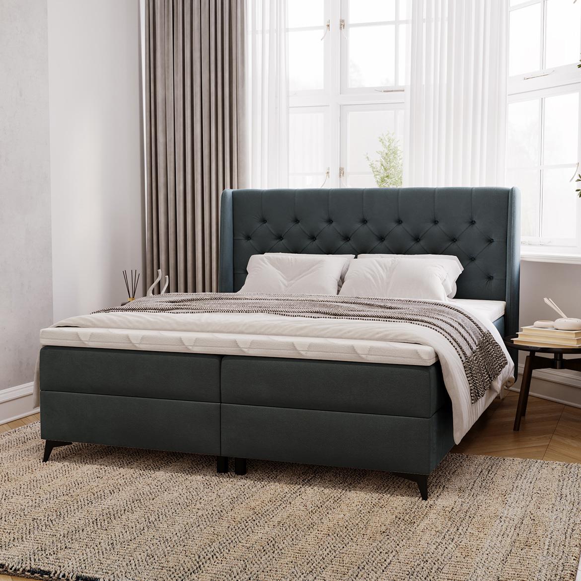 Zara Vega 79 boxspring krevet 192x213x118 cm zeleni