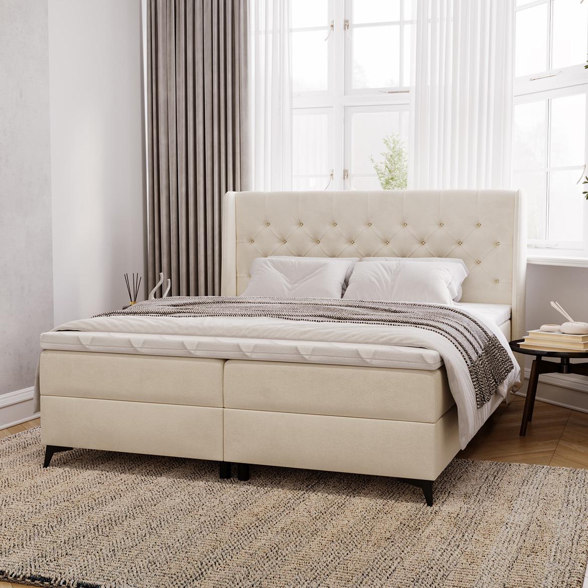 Zara Vega 02 boxspring krevet 192x213x118 cm bež