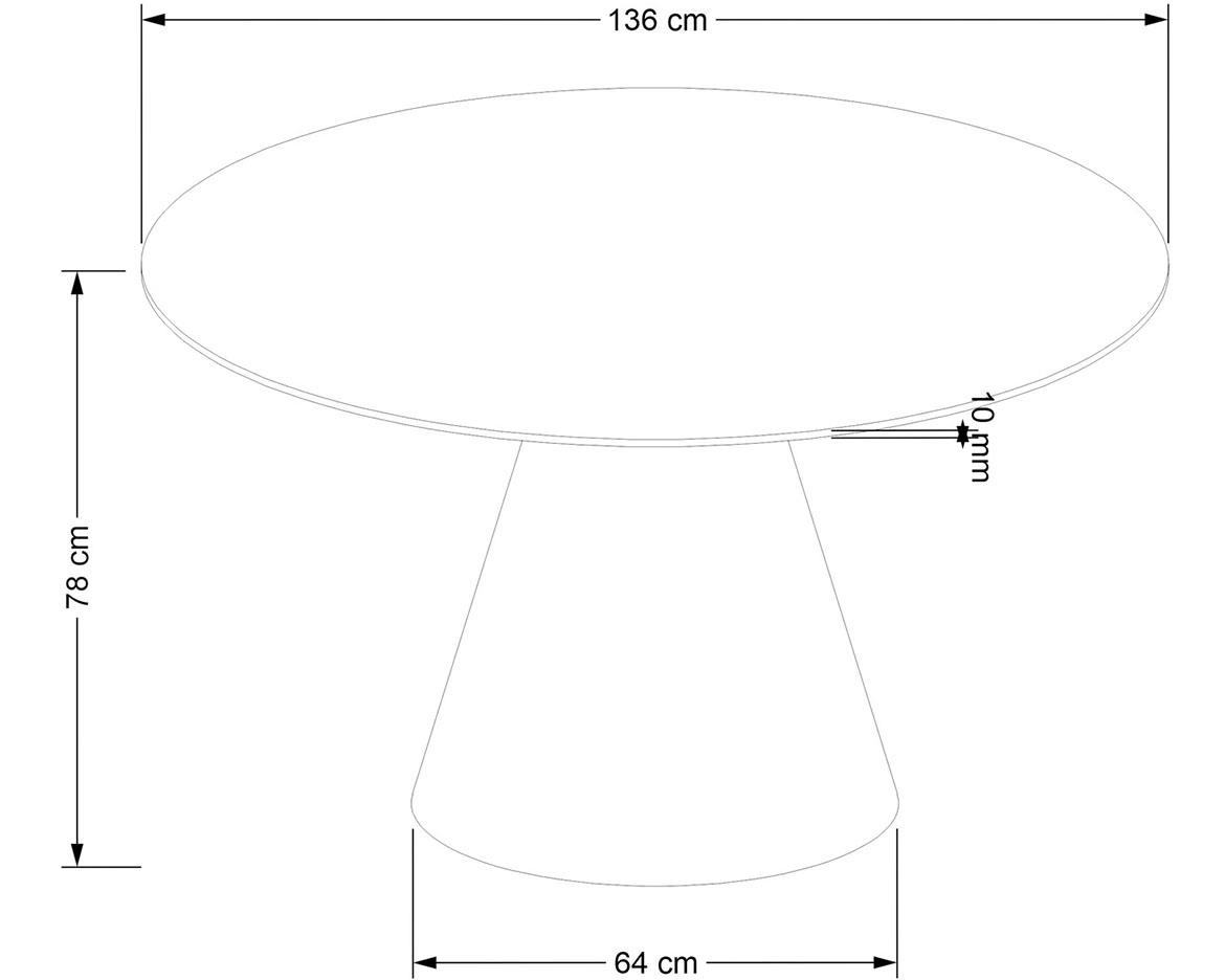 Henderson trpezarijski sto 136 cm mdf - orah