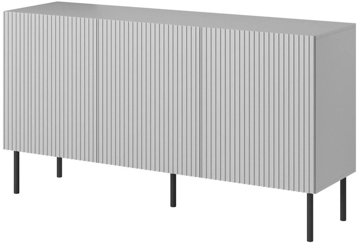 Asensio KM-1 komoda 3 vrata 150x42x81 cm siva