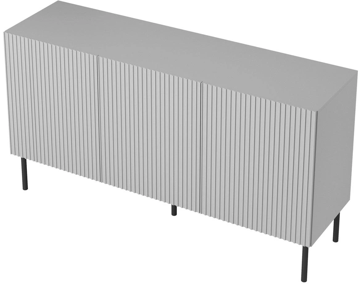 Asensio KM-1 komoda 3 vrata 150x42x81 cm siva