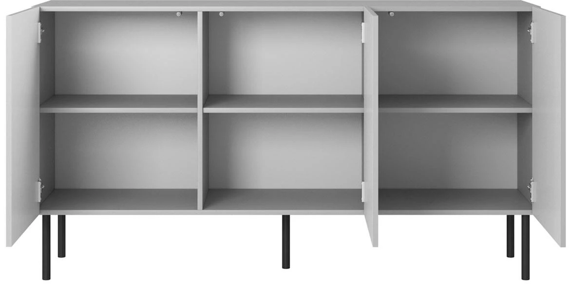 Asensio KM-1 komoda 3 vrata 150x42x81 cm siva