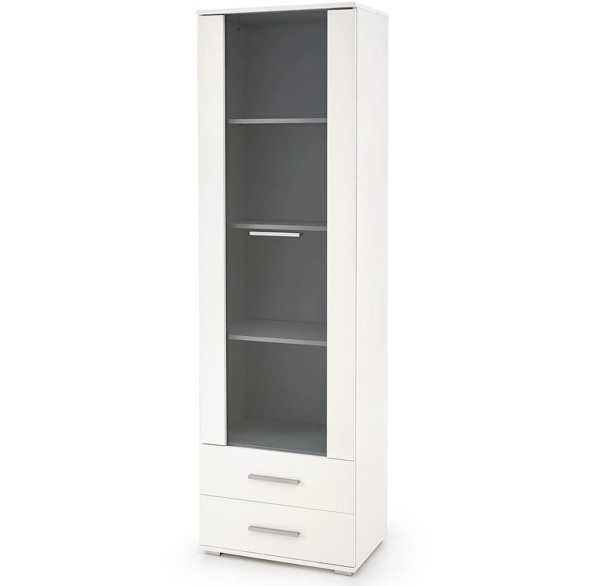 Lima W-1 vitrina 2 fioke + 1 vrata 60x40x200 cm bela