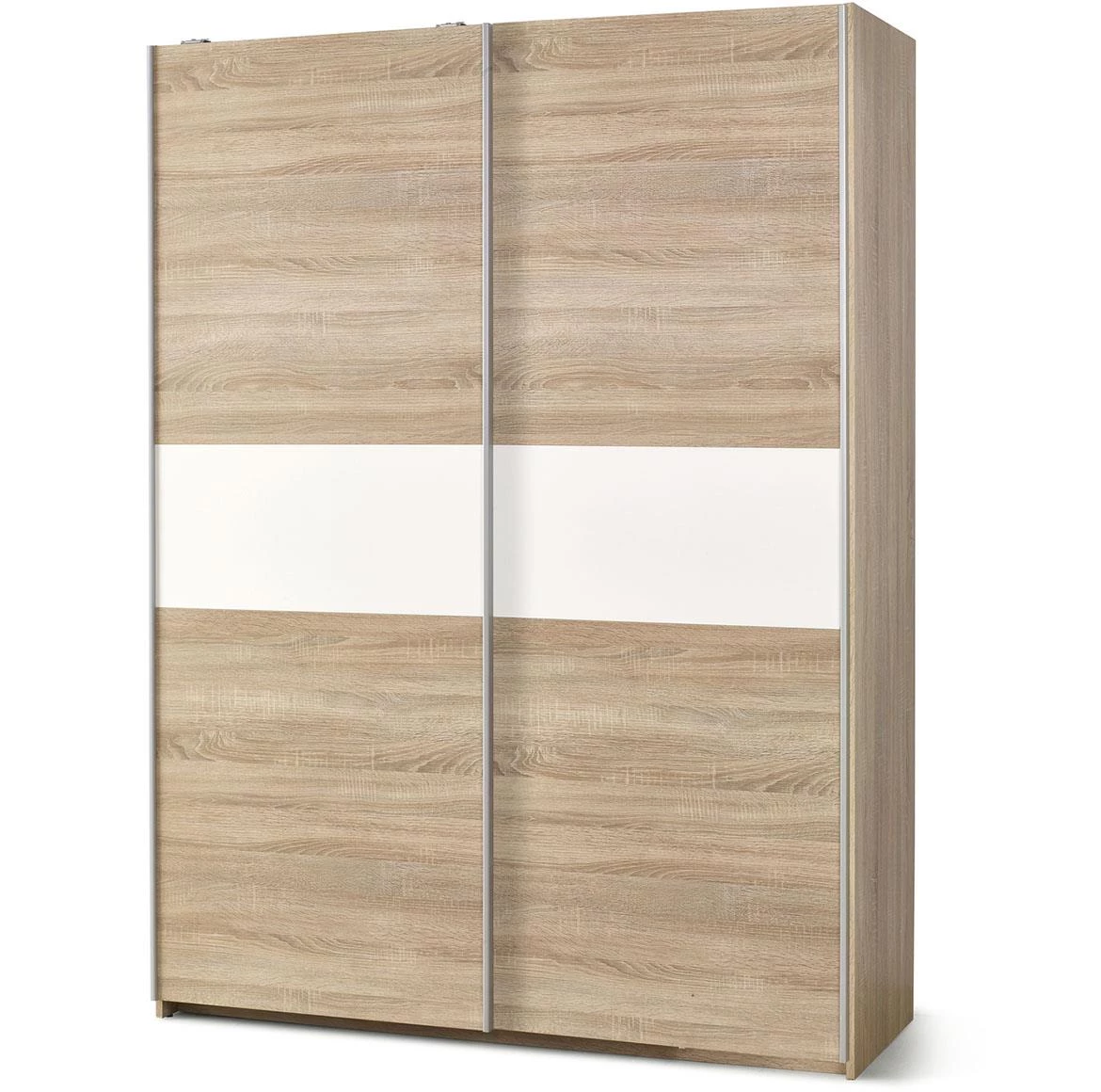 Lima S-1 klizni ormar 2 vrata 153x58x210 cm natur (Sonoma hrast)/beli