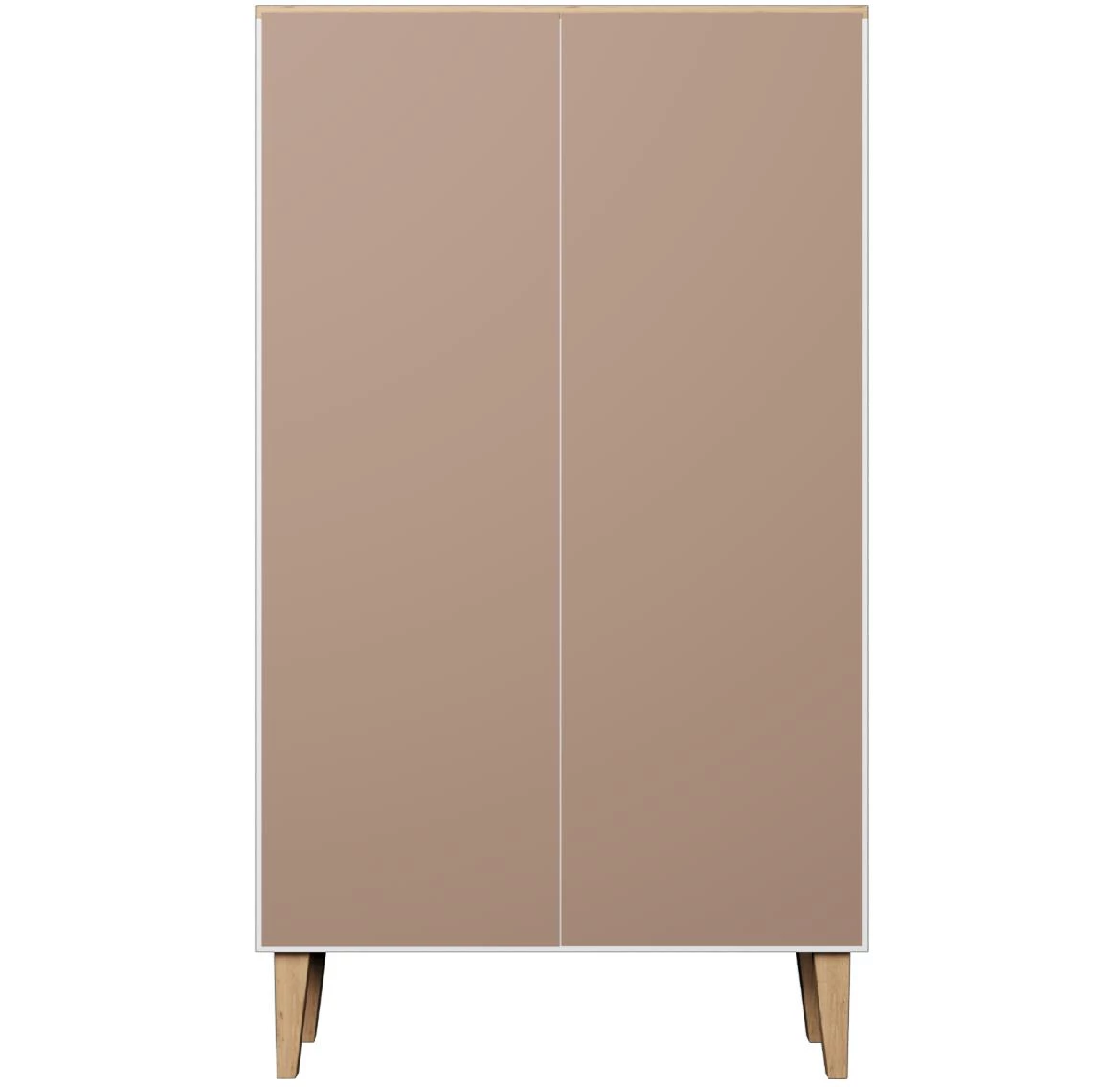 Denver vitrina 1 vrata + 3 police 80x35x120 cm bela/natur (Hikora)