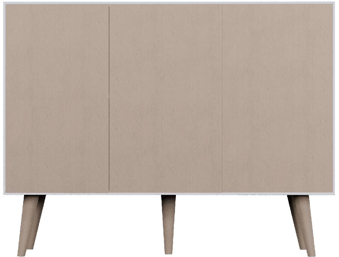 Toronto komoda 3 vrata 120x39,9x95,5 cm natur (Artisan hrast)/bela