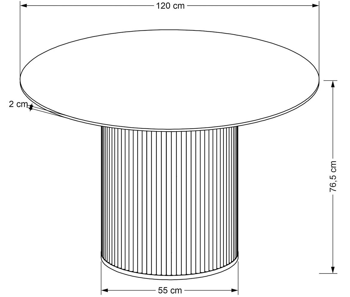 Bruno trpezarijski sto 120cm stona keramika/drvo – beli mermer/orah