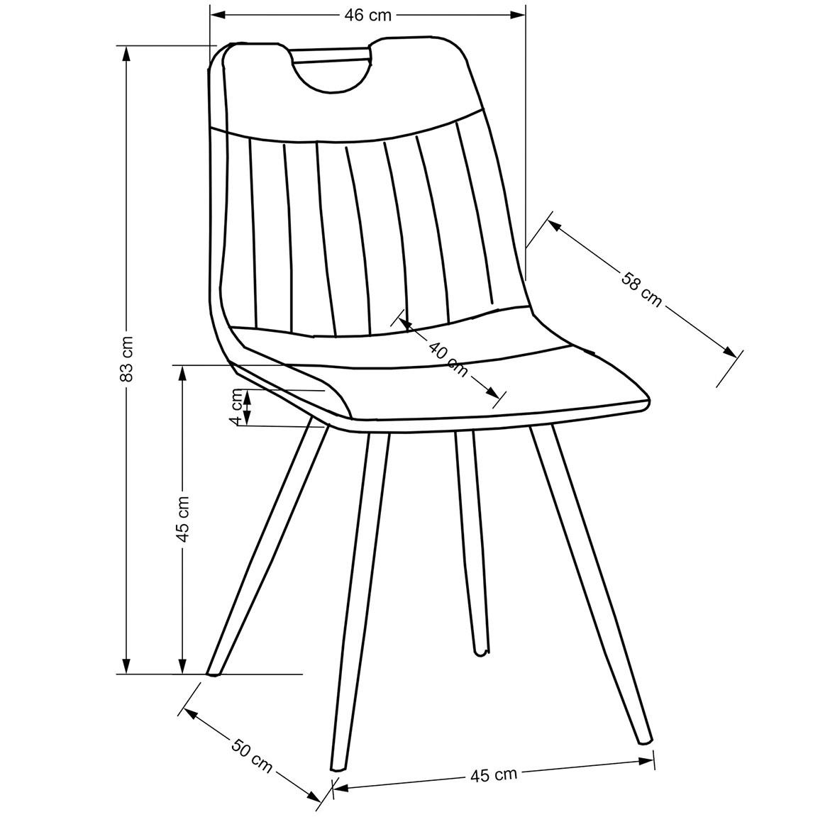 K521 stolica 46x58x83 cm crna