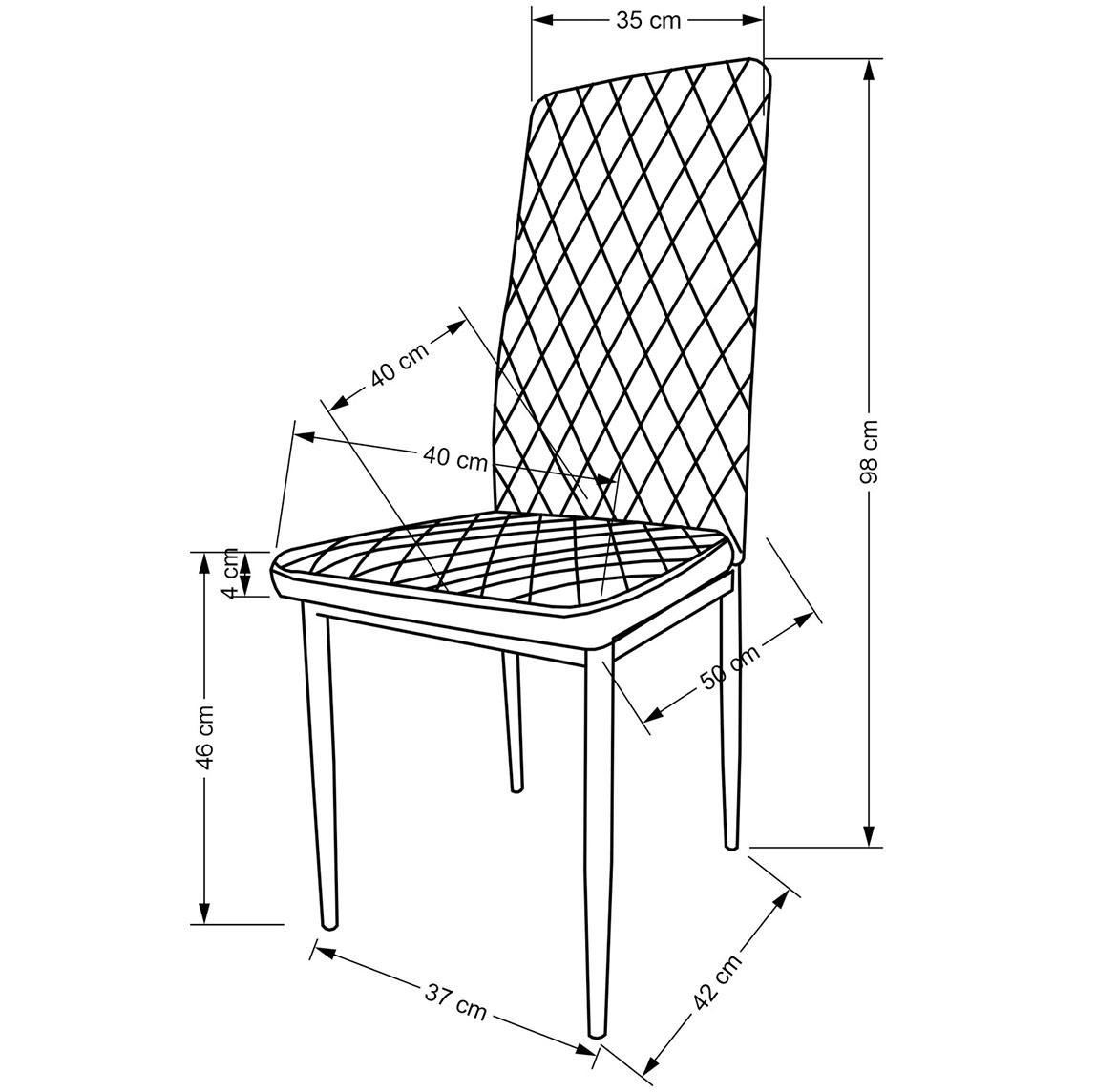 K501 stolica 40x50x98 cm crna/zlatna