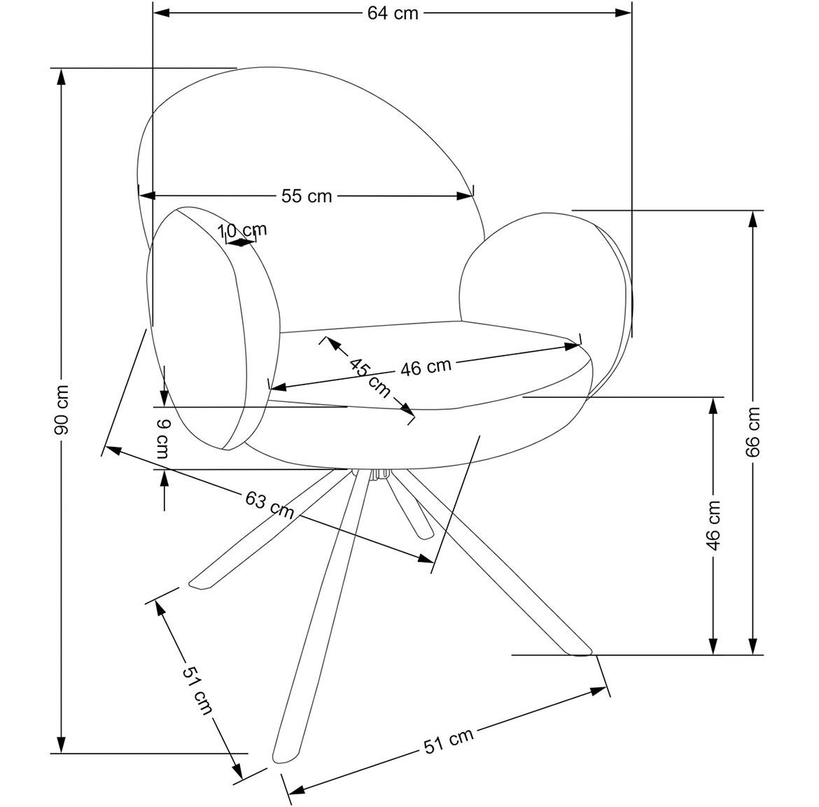 K498 stolica 64x63x90cm bež