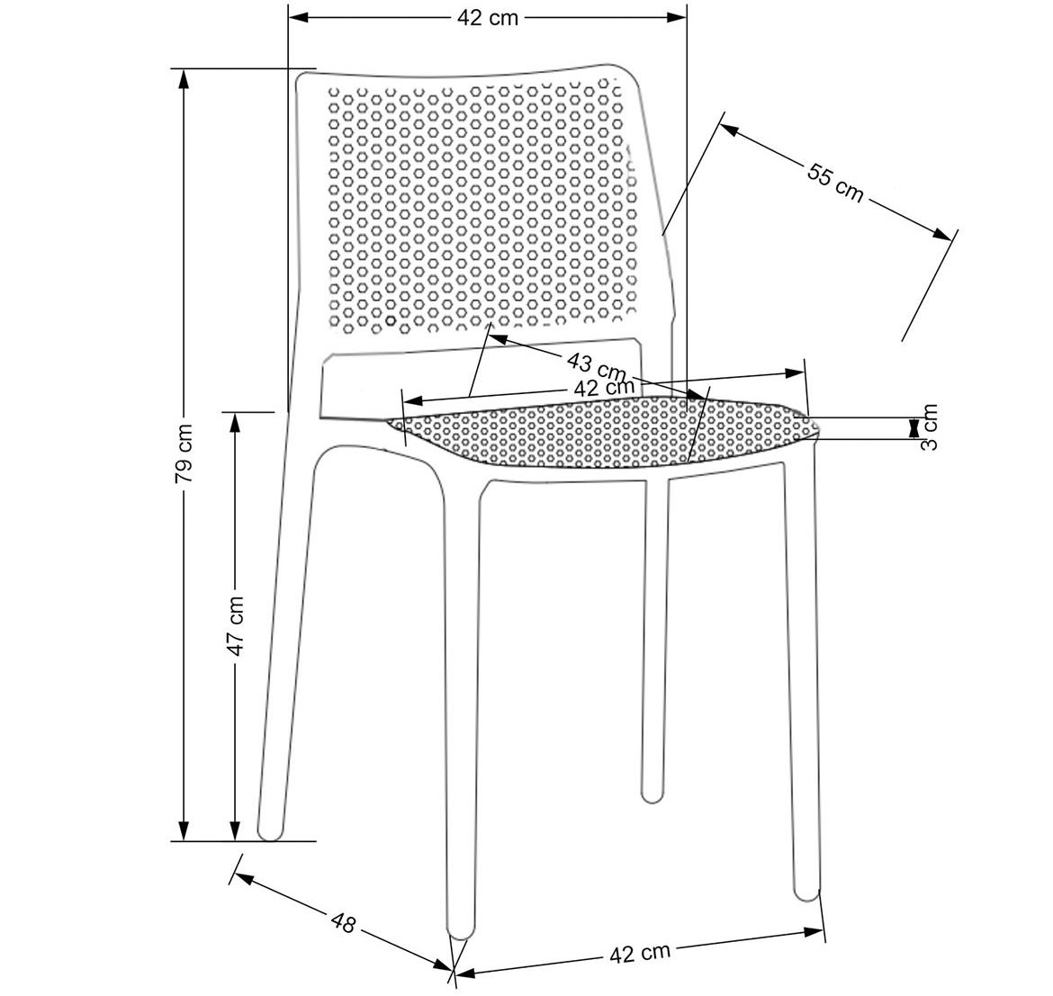 K514 stolica 42x55x79 cm narandžasta