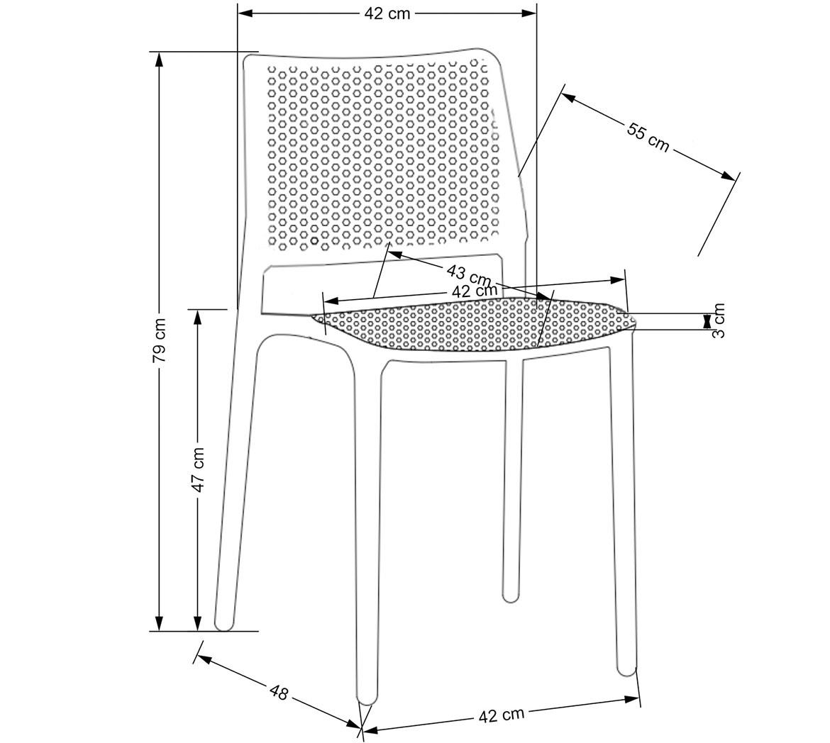 K514 stolica 42x55x79 cm bela