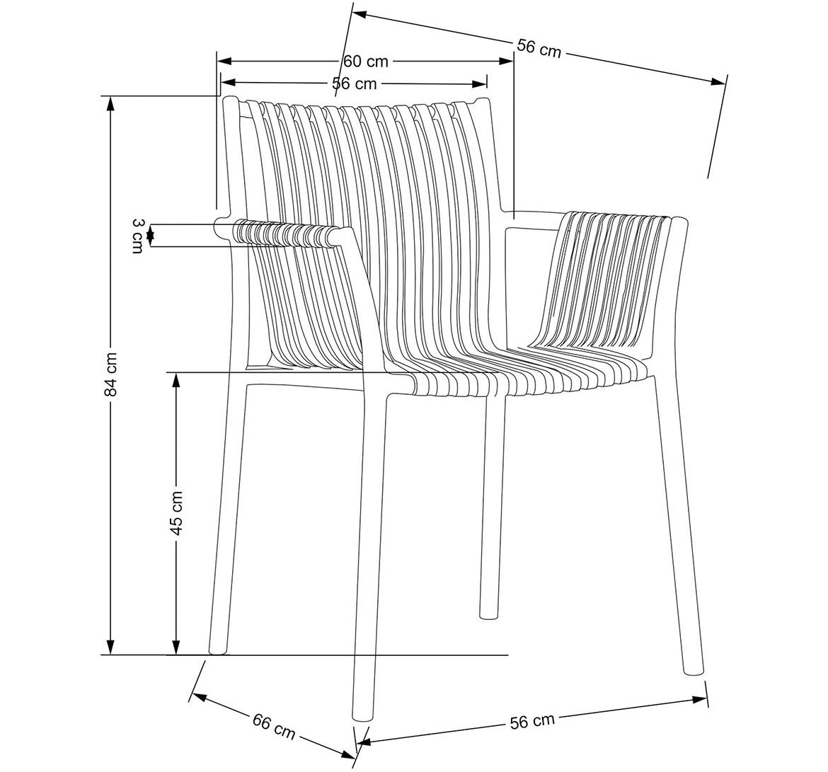 K492 stolica 60x56x84 cm crna