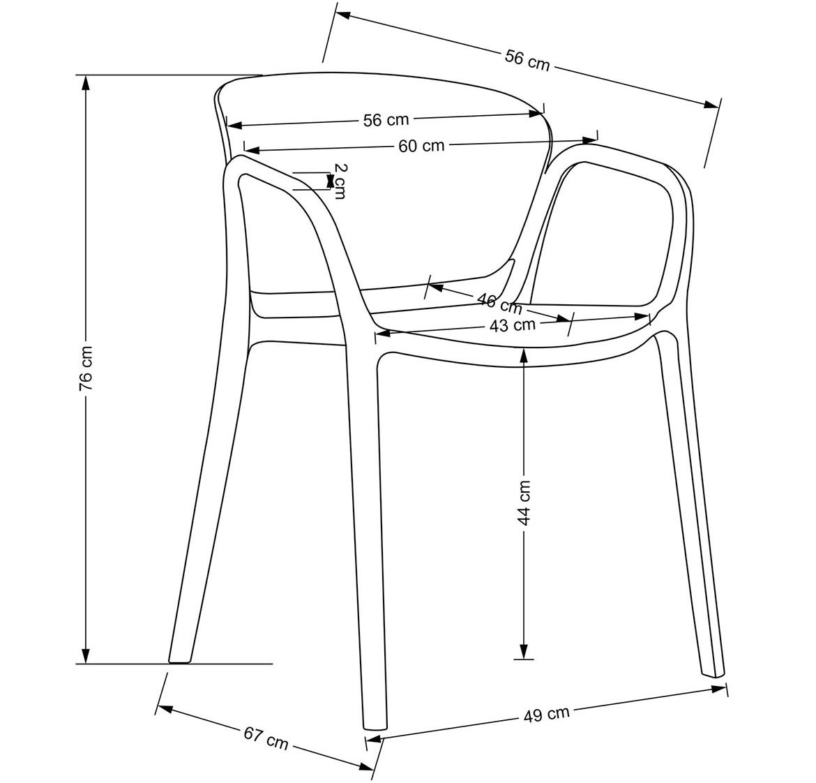 K491 stolica 60x56x76 cm žuta